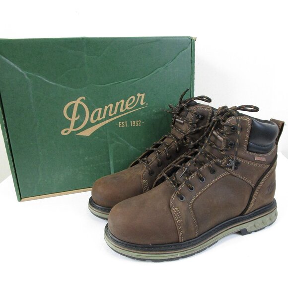 Danner Mens Brown Leather Steel Yard Waterproof Outdoor Work Boots Size 11 - Picture 1 of 10